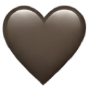 Heart symbol colored in solid black with a smooth, rounded shape.