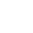 A white circular emblem with symmetrical black geometric shapes including four triangles and a central rectangle on a black …