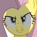 A yellow pony with a pink mane wearing a smug, mischievous smirk with narrowed eyes.