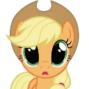 A cartoon pony with large, wide eyes and a small, open mouth expressing shock or surprise.