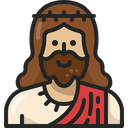 A bearded man wearing a crown of thorns with a calm expression.