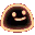 Four black blobs with glowing neon outlines and simple smiling faces arranged in a row.