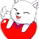 White Fox Heart Discord Emoji