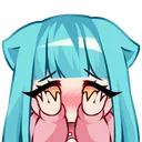 a0BlueNekoShy Discord Emoji