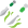 Two crossed daggers with green handles and silver blades in a pixel art style.