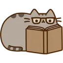 pusheen_reading