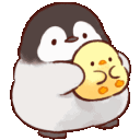 PenguinHuggingChick Discord Emoji