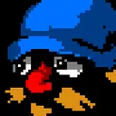 Blue Worried Discord Emoji