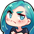 CT_AnimeBlueHairMad Discord emoji