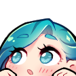 CT_AnimeBlueHairPeek Discord emoji