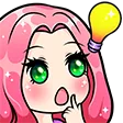 5922_pink_hair_girl_think Discord Emoji