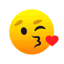 a_face_blowing_a_kiss