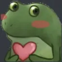 FrogBlushLove Discord Emoji