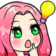 pink_girl_think Discord emoji