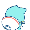 Blue Kittyeating Discord Emoji