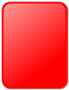 A solid red rectangle with rounded corners representing a penalty card.
