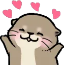 GifOtterLoveHearts
