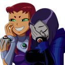 starfire_and_raven_laughing Discord emoji
