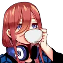 Nakano_Miku_Tea_Sip Discord Emoji
