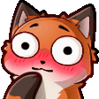 Flushed Fox Discord Emoji