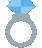 Diamond engagement ring rendered in a simple pixel art style.