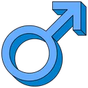 Marsmalesymbolpseudo3Dblue Discord Emoji