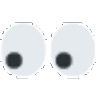 A row of eyes transitioning from wide open to narrowed and suspicious.
