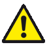 Yellow triangle with a bold black border and a large black exclamation mark in the center.