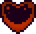 a pixel gif of a black heart with lighter red shines that spins