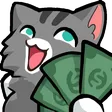 arleknArleknBlackCatMoney Discord Emoji