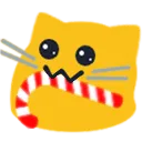 blobcatnomcandycane Discord Emoji