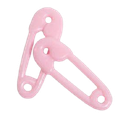 Safety pin colored in pastel pink.