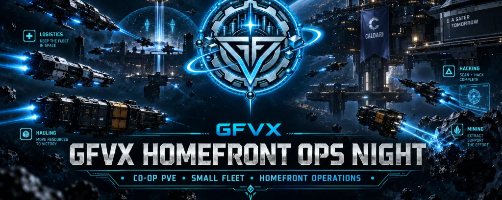 GFVX AMARR HOMEFRONT ACADEMY GFVX event poster