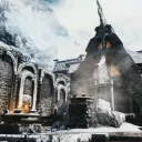 snowy town.