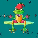 Cheerful Frog Sketch NFT