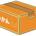 ミカン箱の隅をつつく