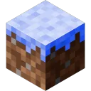 A Minecraft logo with blue grass