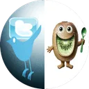 twitter X kiwi with a spoon