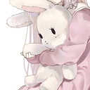 ╭・🌸୧．The Bunnie Hideout ♡⑅˚₊ Guild Tag . Cute/Kawaii . Friends . VC . Gaming . Anime . Emojis Server Icon