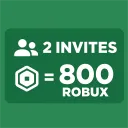 2 INVITES = 800 ROBUX GIFTCARD