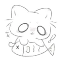 cat with fish