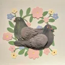 Several pigeons are typing