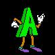 Dancing Letters - Green