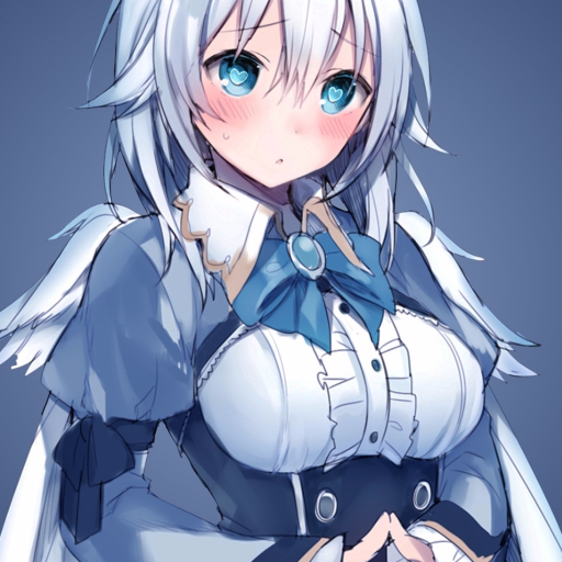Anime girl blue hair blue eyes