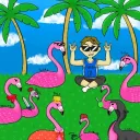 Scootys Flexin Flamingos