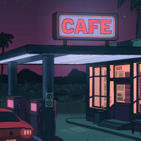 Logo for lofi cafe