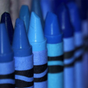 blue crayons