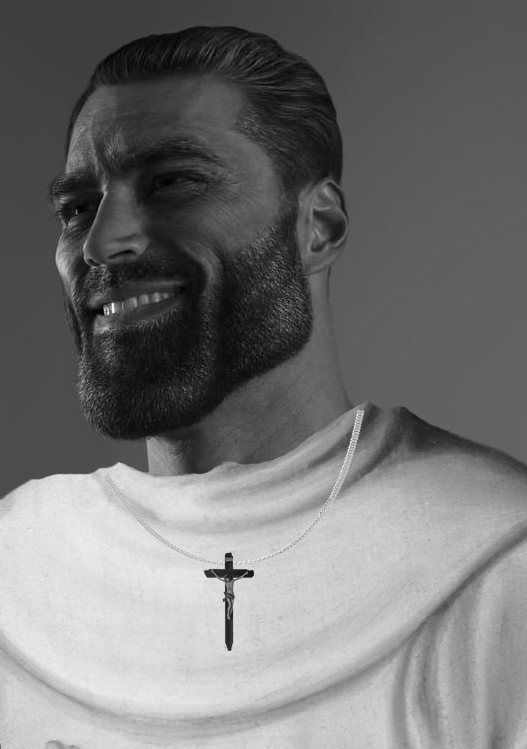 Giga Chad Carthusian Catholic Discord sticker