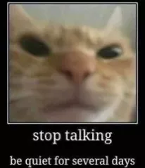 stop talking be quiet shut up
