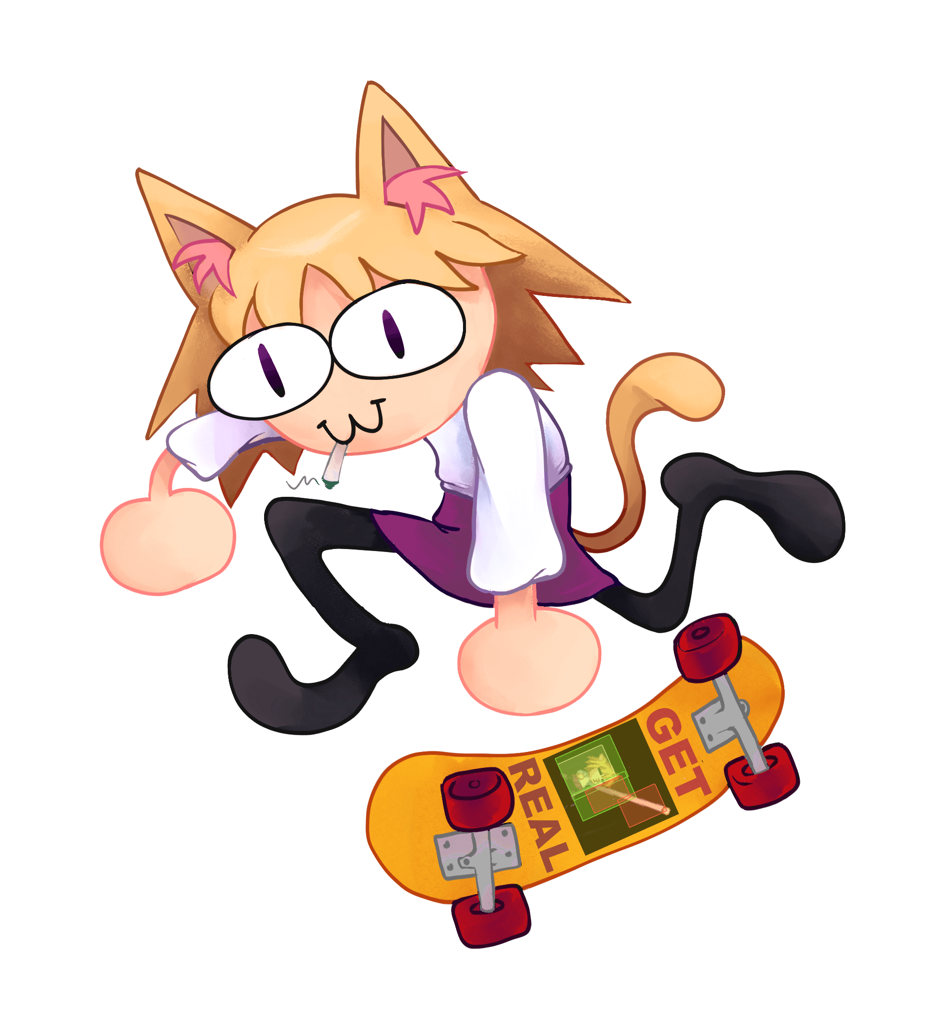 Neco Arc skating Discord sticker